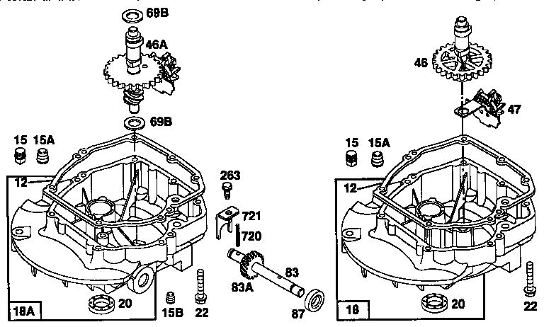 Engine Diagram and Parts List for 124700-124799 7055 Briggs and Stratton Engine